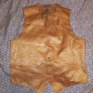 Vesuvio Napoli Paisley Vest Italy - Warm Gold Sz M